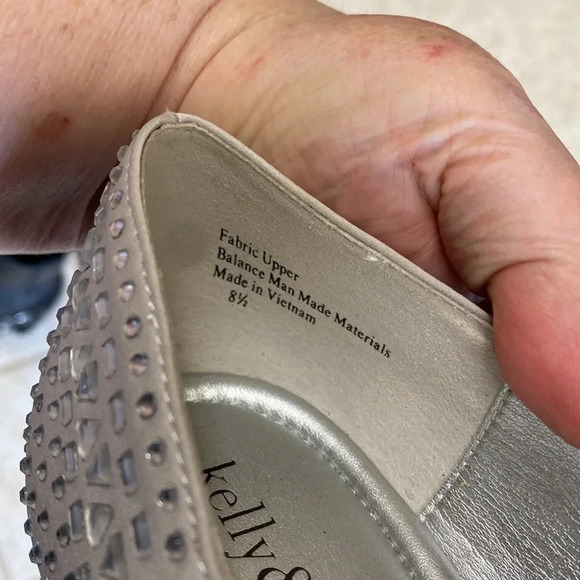 Kelly & Kate Gray Jeweled Platform Peetoe Pumps - Picture 9 of 12